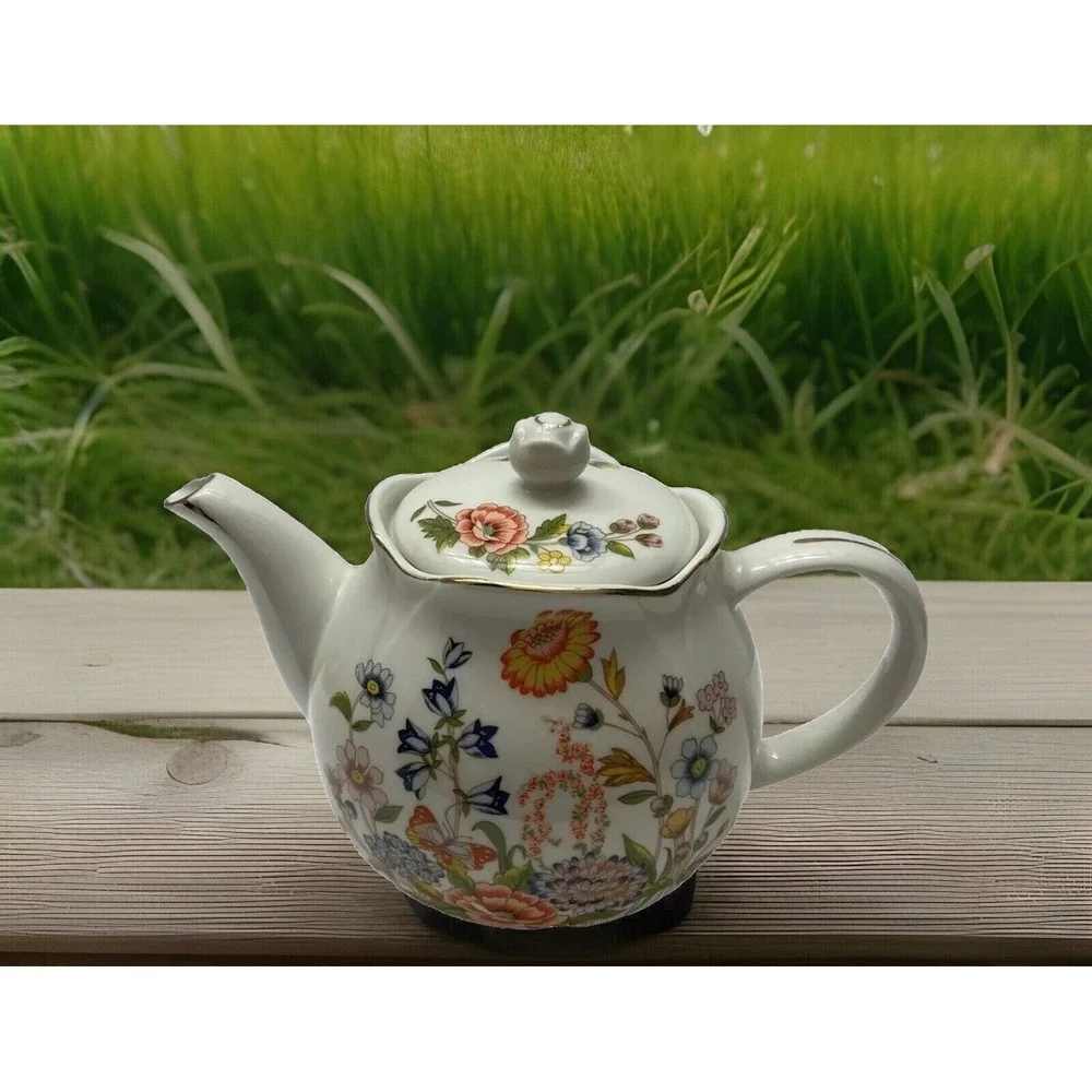 Robinson Design‎ Group China Spring Floral Flowers Orange Green Teapot Kitchen
